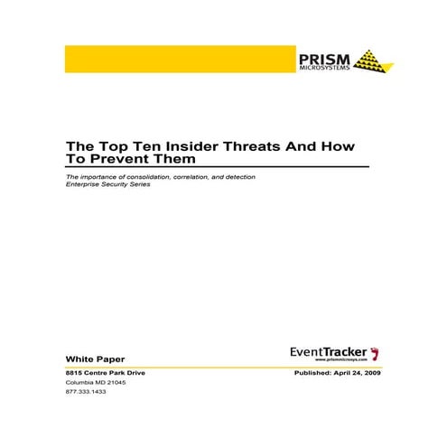 The Top Ten Insider Threats And How To Prevent Them