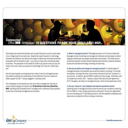 Whitepaper:  10 MSP Questions