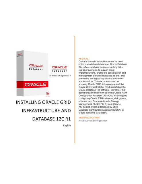 Installing oracle grid infrastructure and database 12c r1