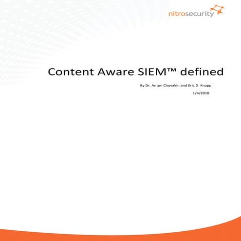 Content Aware SIEM™ defined