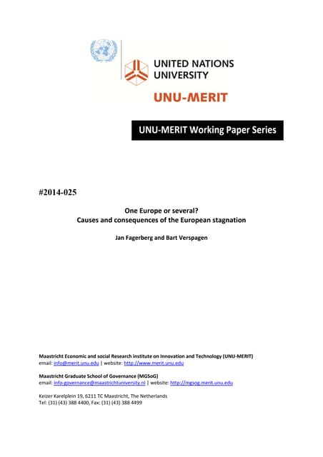 One Europe or several? Causes and c...