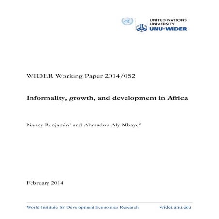 Informality, growth, and development in Africa 