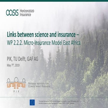 Links between science and insurance - WP 2.2.2. Micro Insurance Model ...