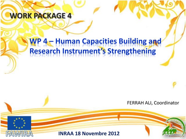 FAWIRA:Work PAckage 4- – Human Capa...