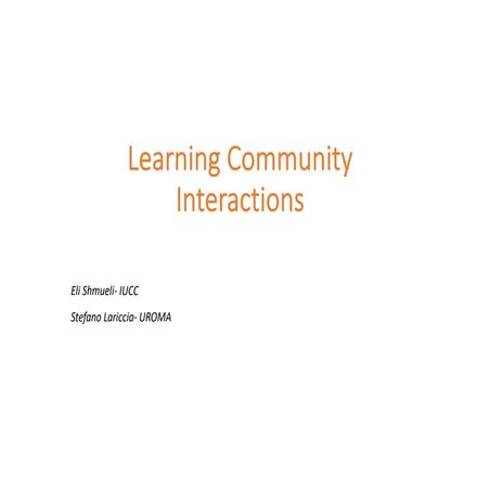 Up2U Learning Community interactions
