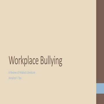 WorkPlace Bullying by Anna Liza Tan