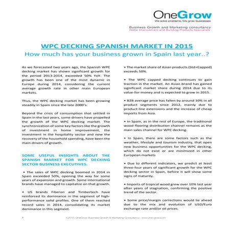 WOOD PLASTIC COMPOSITE DECKING SPANISH MARKET 2015