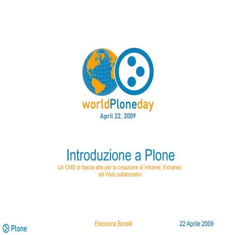 WPD2009 - Introduzione A  Plone