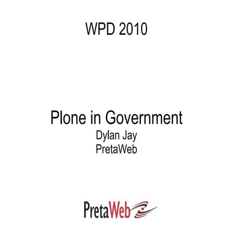 Plone in Government - Dylan Jay