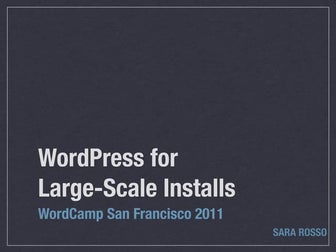WordPress for Large-Scale Installs