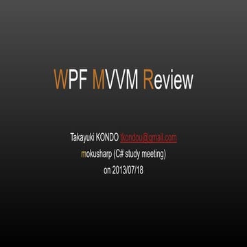 WPF MVVM Review | PPTX