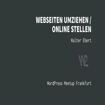 WordPress-Webseiten umziehen / online stellen