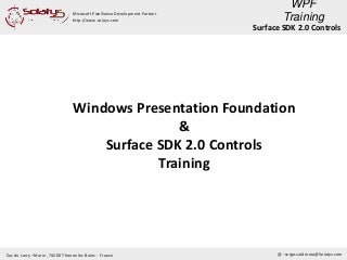Wpf training & surface sdk 2.0 controls