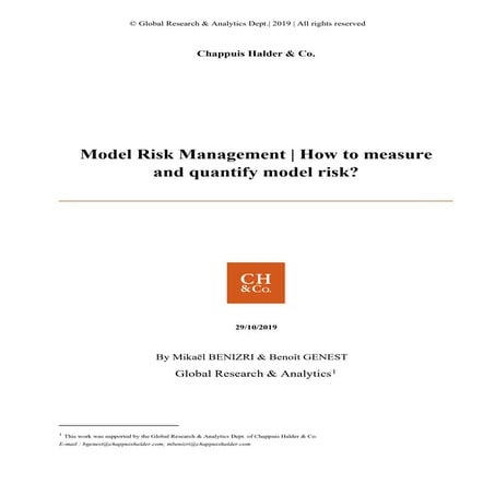 Model Risk Management | How to measure and quantify model risk?