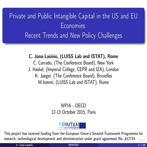 Private and Public Intangible Capital in the US and EU Economies: Recent Tren...