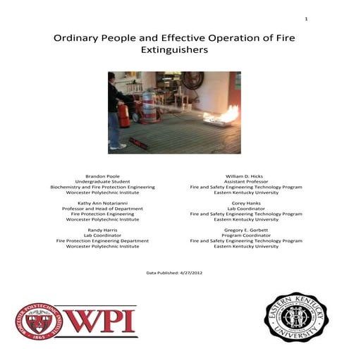 Ordinary People and Effective Operation of Fire Extinguishers | PDF