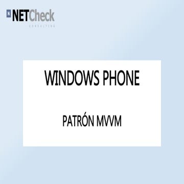 MVVM en Windows Phone