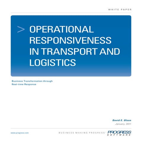 Operational Responsiveness In Logistics