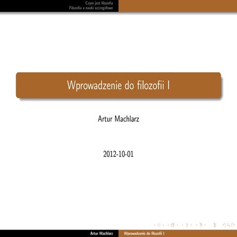 Wprowadzenie do filozofii I | PPT