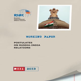 Postulates on Russia-India Relations