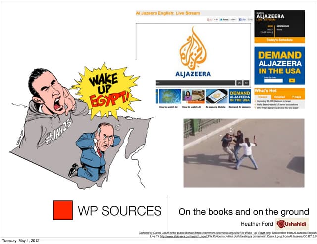Wikipedia sources: On the books and on the ground