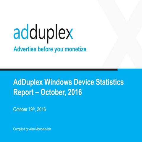 AdDuplex Windows Device Statistics Report – October, 2016