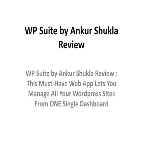 WP Suite by Ankur Shukla Review