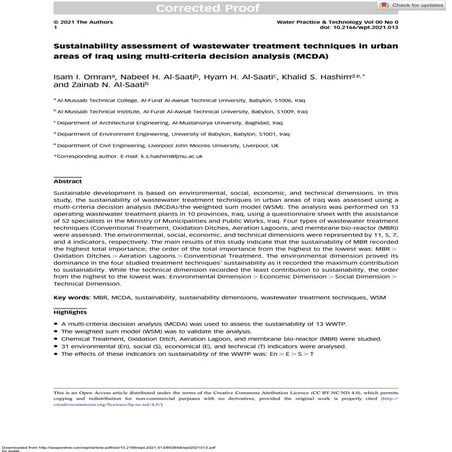 Selection of wastewater treatment process based on analytical hierarchy ...