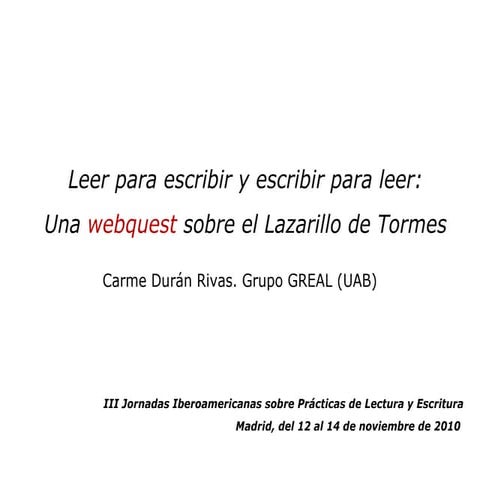 Wq lazarillo aele 13 nov