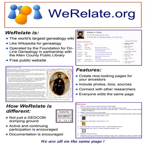 WeRelate.org flyer (2010)