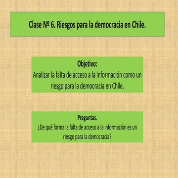 Cuarto medio. Unidad 2. Clase 6. Riesgos para la democracia en Chile ...