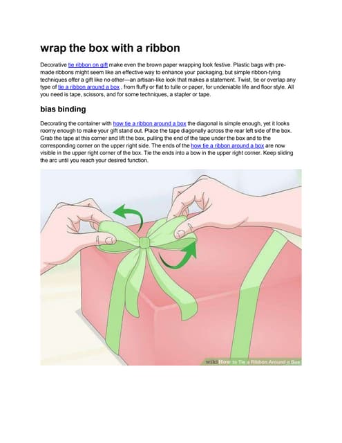 how to tie ribbon on gift box diagonally