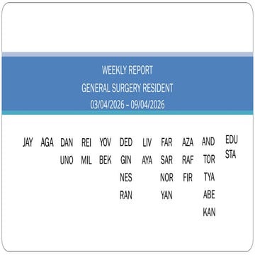 Weekly Surgical Activity Report: Admissions, Operations, and Outcomes ...