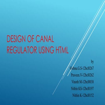 DESIGN OF CANAL REGULATOR USING HTML