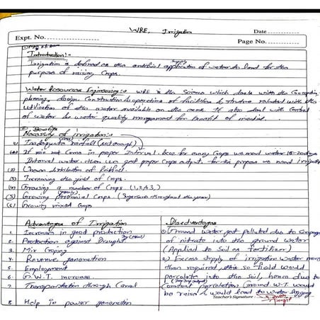 Introduction of WATER RESOURCE ENGINEERING Unit 1 Definitions functions and advantages of irrigation