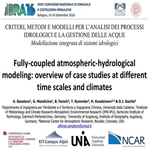 Fully Coupled Atmospheric Hydrological Modelling Pdf