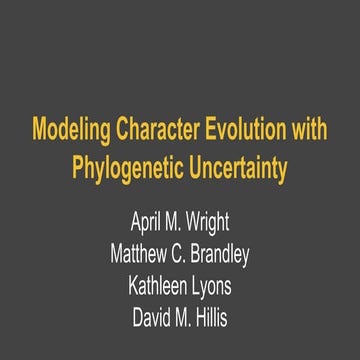 Modeling Character Evolution