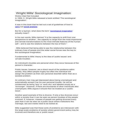 Sociological Imagination