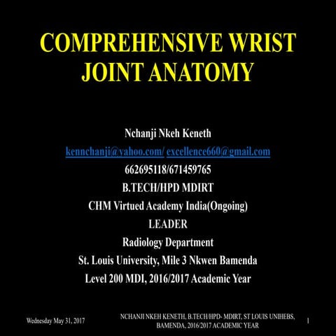 Anatomy of wrist joint | PPTX