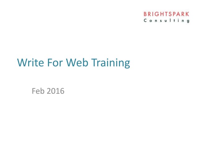 Write For Web