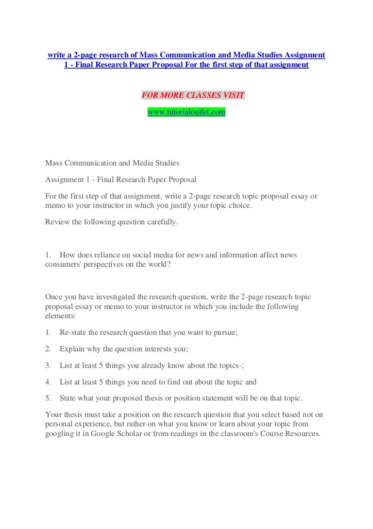 Write a 20 page research of mass communication and media studies assig Write a 20 page research of mass communication and media studies assig