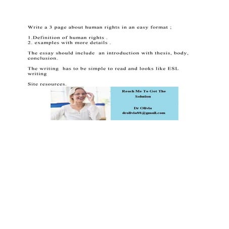 Write a 3 page about human rights in an easy format ;1.Definitio.docx