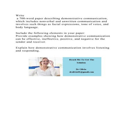 Write a 700-word paper describing demonstrative communication, whi.docx