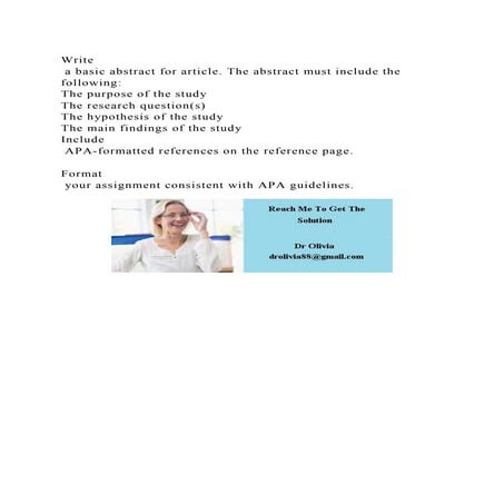 Write a basic abstract for article. The abstract must include the .docx