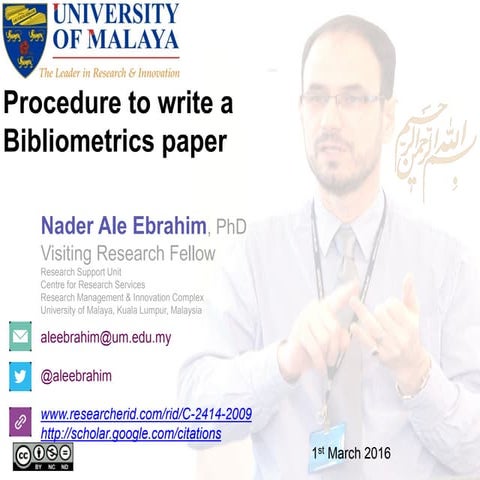 Procedure to write a Bibliometrics paper