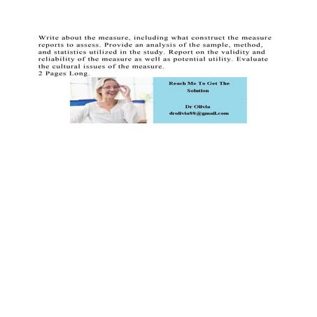 Write about the measure, including what construct the measure report.docx