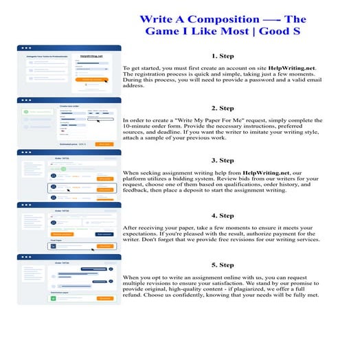 Write A Composition - The Game I Like Most Good S | PDF
