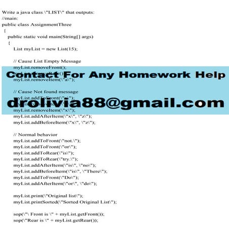 Write a java class LIST that outputsmainpublic class Ass.pdf