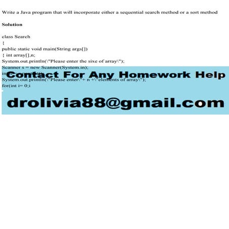 Write a Java program that will incorporate either a sequential searc.pdf