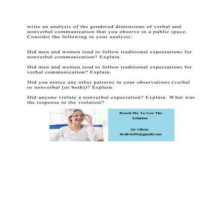 write an analysis of the gendered dimensions of verbal and nonverbal.docx